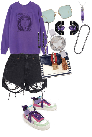 Teen outfit and purple and black colors you will love it
