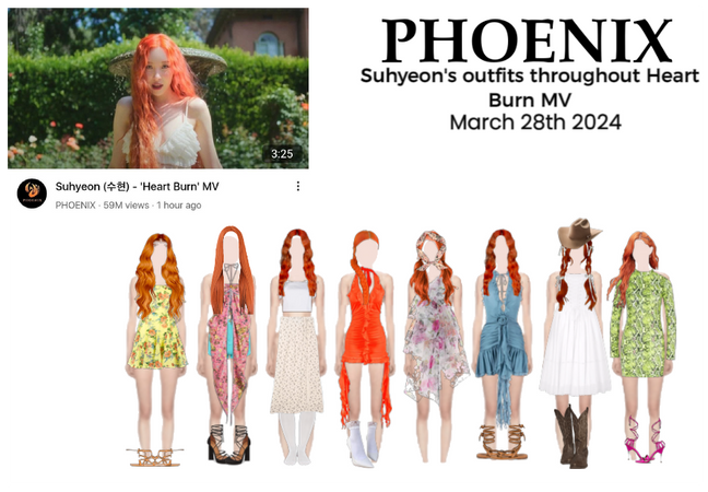 PHOENIX (피닉스) Suhyeon Heart Burn MV Outfits