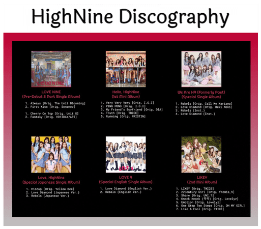 HighNine (하이 나인) Discography