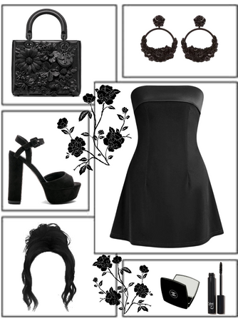 Joana Silk Dress - Strapless Midi