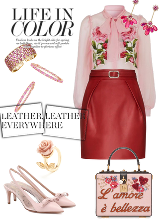 leather in red and pinks for spring