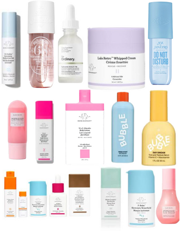 all the skincare I could find