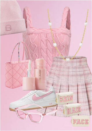 pink soft girl outfit