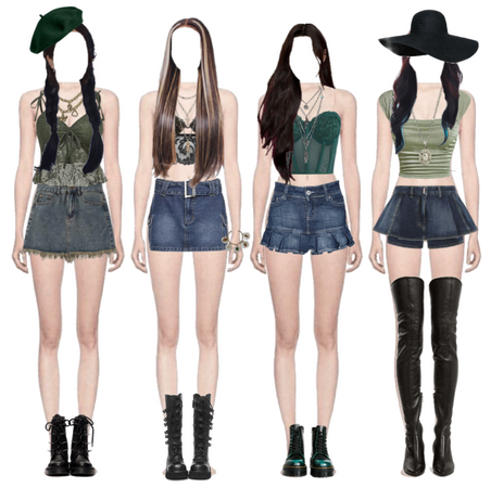 K-pop 4 member stage outfit