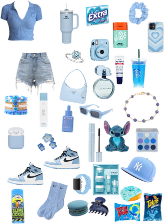 blue outfit athstetic