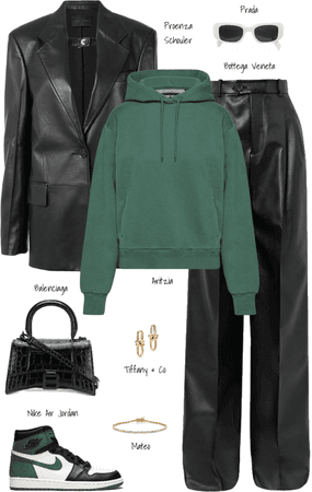 Sporty chic green and black