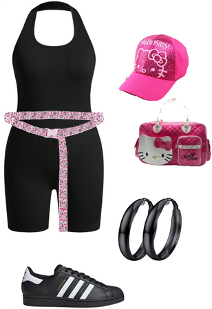 Bland outfit with hello Kitty touchs