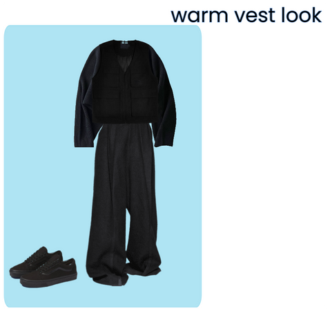 warm vest look