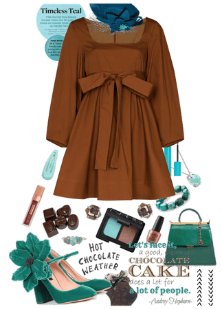 Chocolate and teal