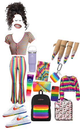 rainbow outfit for school