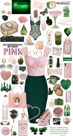 Pop of green and pink