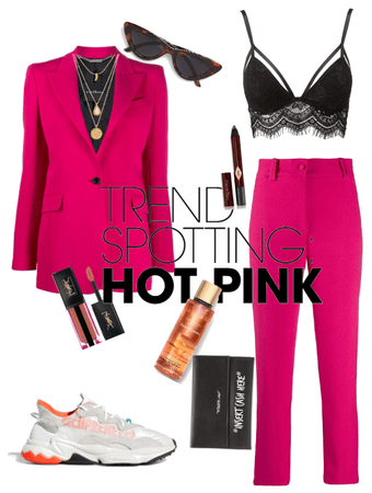Hot in pink pantsuit