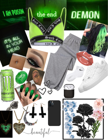 green and black neon goth