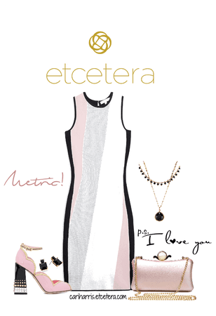 ETCETERA Spring 2019: Metric Intarsia Knit Dress