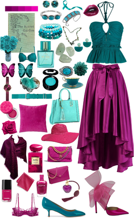 turquoise and magenta