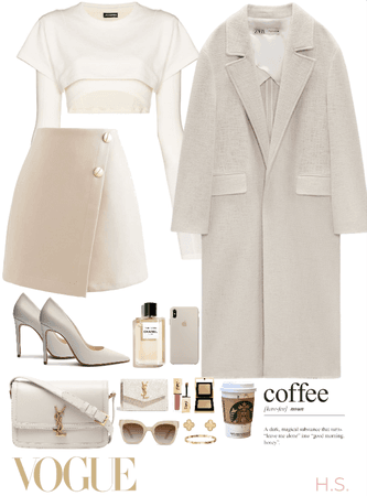 beige fall outfit