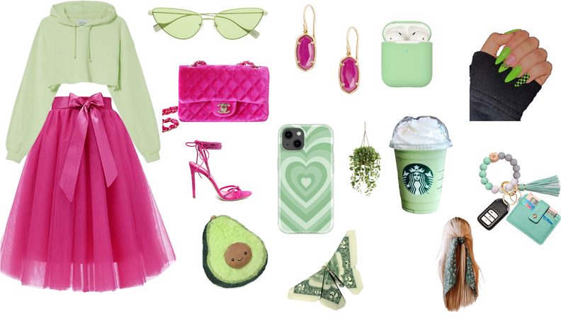 green and pink