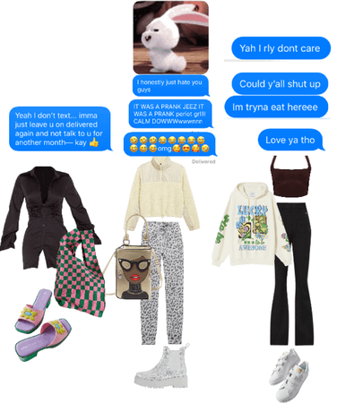 how different outfits text