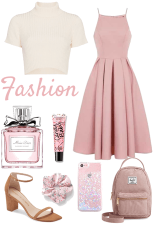 Cute light pink spring outfit