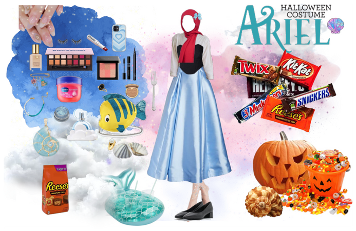 hijab ariel costume for halloween party