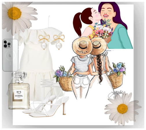 A cute white outfit for mothers day 2024