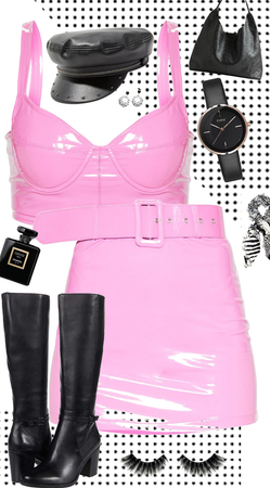 Pink Vinyl // Pink Vinyl and Black Outfit