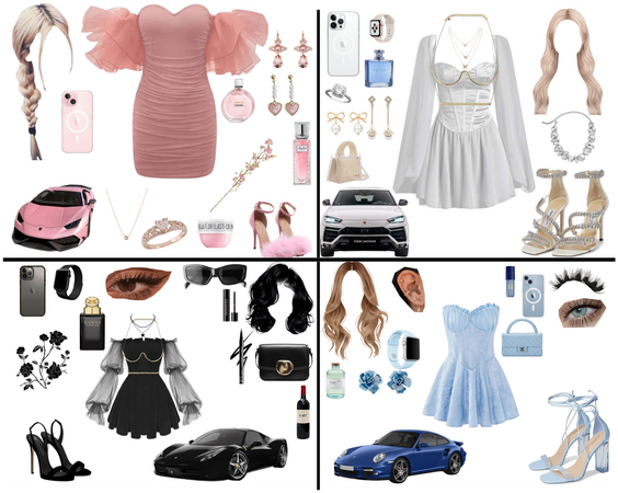 pink|white|black|blue dresses