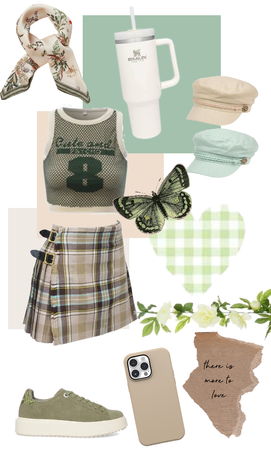 beige white and green