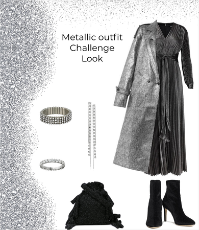 Metallic black outfit look idea by g.o. 2023