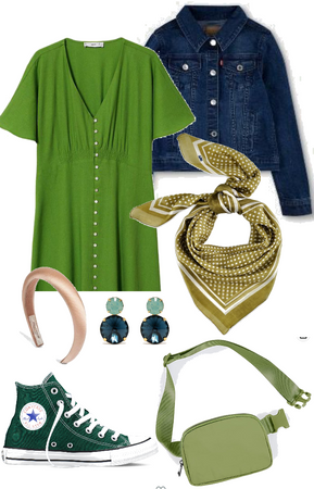 Outfit para vestido verde