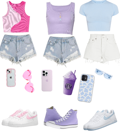 pink & purple & blue outfits 🩷 💜 💙