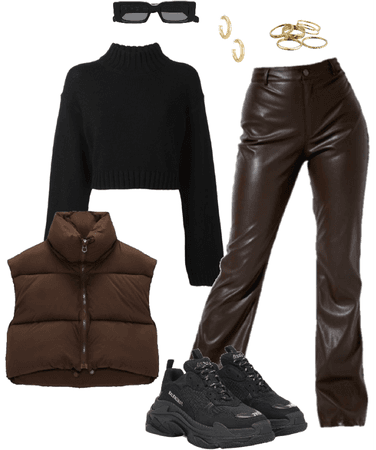 Faux Leather Autumn Winter Outfit