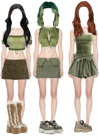 K-pop girl group outfit for green concept