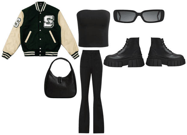 letterman jacket outfit