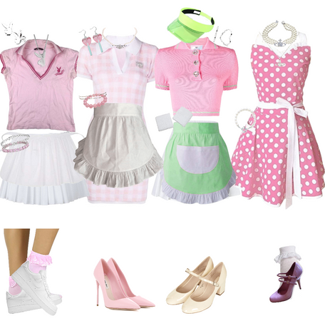 retro waitress inspired outfits