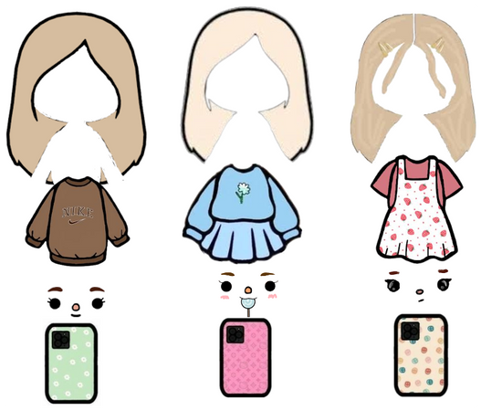 pick your hair,outfit,face,and phone