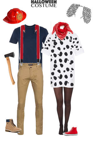 Firefighter and Dalmatian