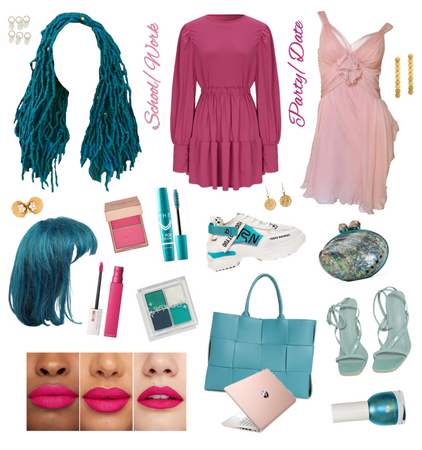 Teal Hair Day to Night Looks