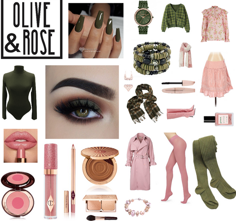 Olive Green and Rose Pink Outfit