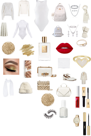 Gold and White Outfit
