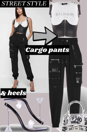 cargo pants and heels