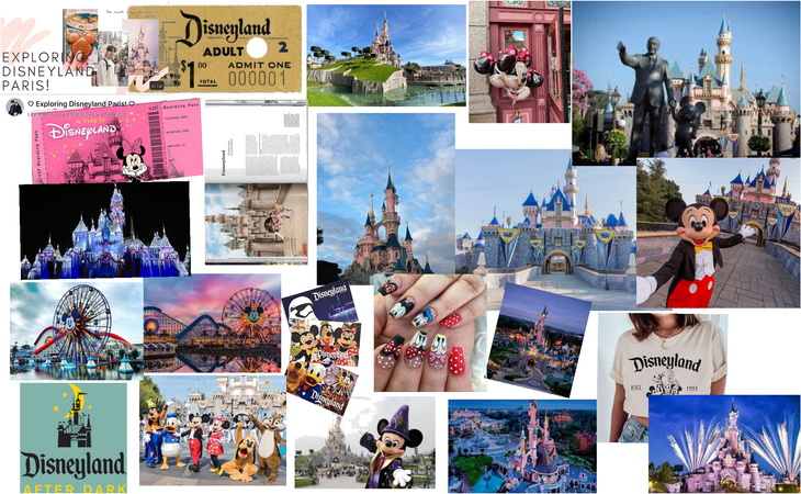 Disney land theme park collage