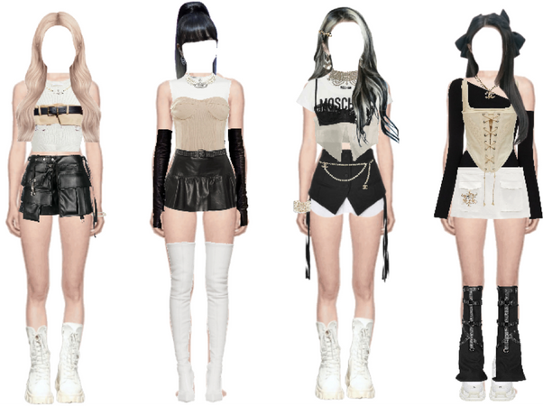 4 member kpop group stage outfit
