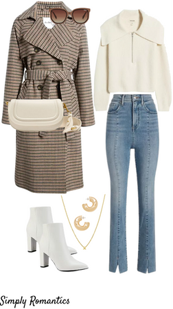 Neutral and white winter outfit