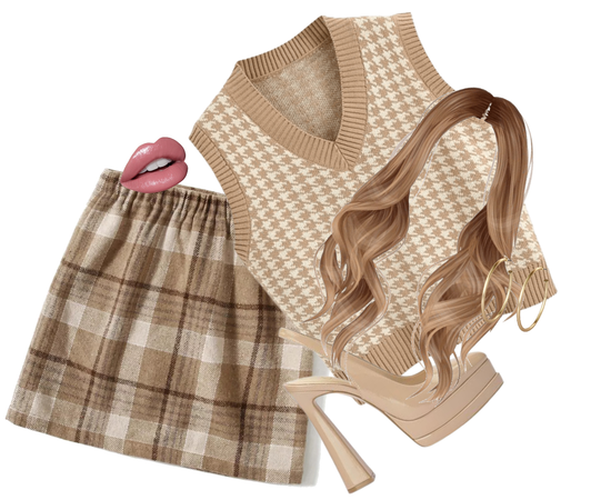 tan school outfit