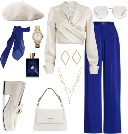 blue & white outfit