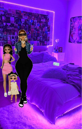 me in my room with my mom and my sister