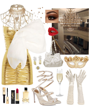 masked ball with gold