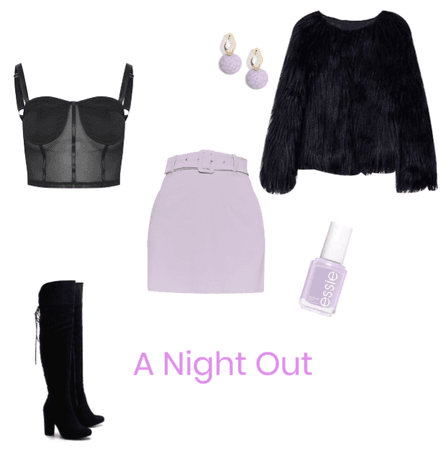 A Night Out: Lilac and black