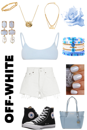 off white and pale blue